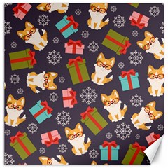 Welsh Corgi Dog With Gift Boxes Seamless Pattern Wallpaper Canvas 12  X 12  by Nexatart