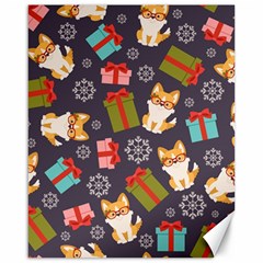 Welsh Corgi Dog With Gift Boxes Seamless Pattern Wallpaper Canvas 16  X 20  by Nexatart