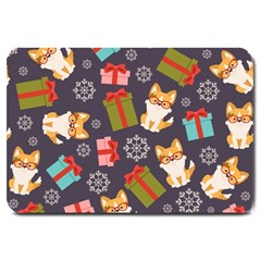 Welsh Corgi Dog With Gift Boxes Seamless Pattern Wallpaper Large Doormat  by Nexatart