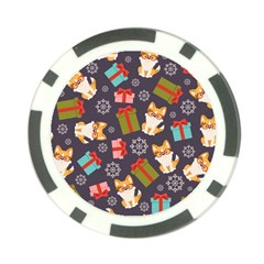 Welsh Corgi Dog With Gift Boxes Seamless Pattern Wallpaper Poker Chip Card Guard