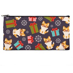 Welsh Corgi Dog With Gift Boxes Seamless Pattern Wallpaper Pencil Cases