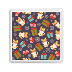 Welsh Corgi Dog With Gift Boxes Seamless Pattern Wallpaper Memory Card Reader (Square)