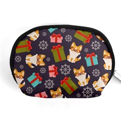 Welsh Corgi Dog With Gift Boxes Seamless Pattern Wallpaper Accessory Pouch (Medium)