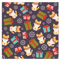 Welsh Corgi Dog With Gift Boxes Seamless Pattern Wallpaper Large Satin Scarf (square) by Nexatart