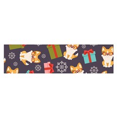 Welsh Corgi Dog With Gift Boxes Seamless Pattern Wallpaper Satin Scarf (oblong) by Nexatart