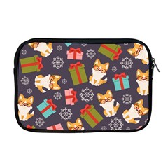 Welsh Corgi Dog With Gift Boxes Seamless Pattern Wallpaper Apple MacBook Pro 17  Zipper Case