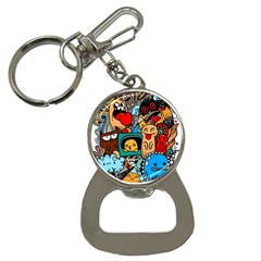 Abstract Grunge Urban Pattern With Monster Character Super Drawing Graffiti Style Bottle Opener Key Chain by Nexatart