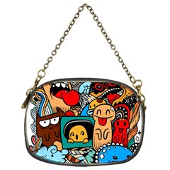 Abstract Grunge Urban Pattern With Monster Character Super Drawing Graffiti Style Chain Purse (one Side) by Nexatart