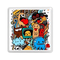 Abstract Grunge Urban Pattern With Monster Character Super Drawing Graffiti Style Memory Card Reader (square) by Nexatart