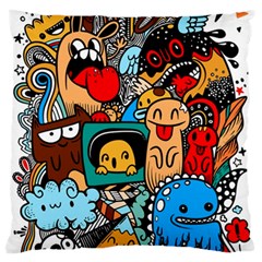 Abstract Grunge Urban Pattern With Monster Character Super Drawing Graffiti Style Standard Flano Cushion Case (two Sides) by Nexatart