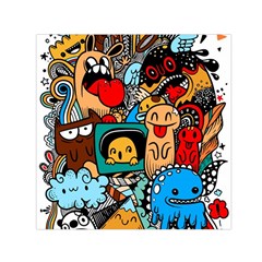 Abstract Grunge Urban Pattern With Monster Character Super Drawing Graffiti Style Small Satin Scarf (square) by Nexatart