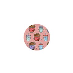 Cute Kawaii Food Seamless Pattern 1  Mini Buttons