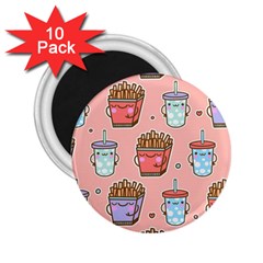 Cute Kawaii Food Seamless Pattern 2.25  Magnets (10 pack) 