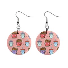 Cute Kawaii Food Seamless Pattern Mini Button Earrings