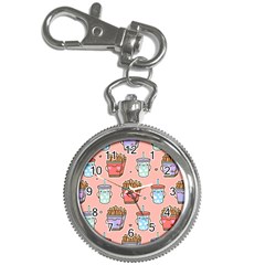 Cute Kawaii Food Seamless Pattern Key Chain Watches