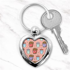 Cute Kawaii Food Seamless Pattern Key Chain (Heart)