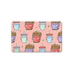 Cute Kawaii Food Seamless Pattern Magnet (Name Card)