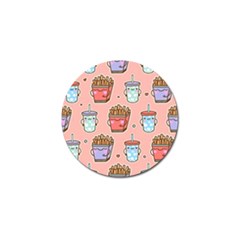 Cute Kawaii Food Seamless Pattern Golf Ball Marker