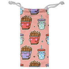 Cute Kawaii Food Seamless Pattern Jewelry Bag