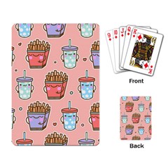 Cute Kawaii Food Seamless Pattern Playing Cards Single Design (Rectangle)