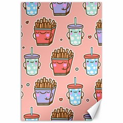 Cute Kawaii Food Seamless Pattern Canvas 12  x 18 