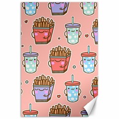 Cute Kawaii Food Seamless Pattern Canvas 24  x 36 