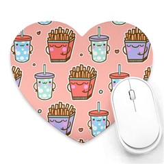 Cute Kawaii Food Seamless Pattern Heart Mousepads by Nexatart