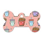 Cute Kawaii Food Seamless Pattern Dog Tag Bone (One Side) Front