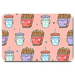 Cute Kawaii Food Seamless Pattern Large Doormat 