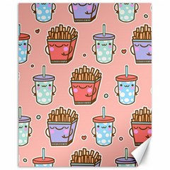 Cute Kawaii Food Seamless Pattern Canvas 11  x 14 