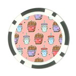 Cute Kawaii Food Seamless Pattern Poker Chip Card Guard Front