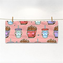 Cute Kawaii Food Seamless Pattern Hand Towel