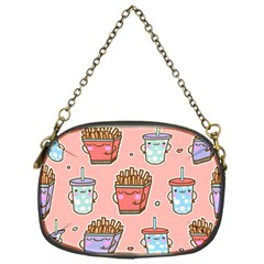 Cute Kawaii Food Seamless Pattern Chain Purse (One Side)