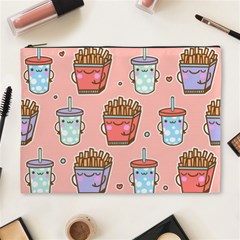 Cute Kawaii Food Seamless Pattern Cosmetic Bag (XL)