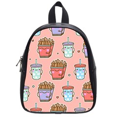 Cute Kawaii Food Seamless Pattern School Bag (Small)