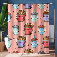 Cute Kawaii Food Seamless Pattern Shower Curtain 60  x 72  (Medium) 