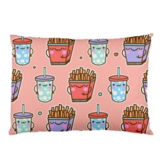 Cute Kawaii Food Seamless Pattern Pillow Case (Two Sides)