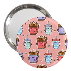 Cute Kawaii Food Seamless Pattern 3  Handbag Mirrors