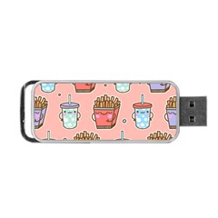 Cute Kawaii Food Seamless Pattern Portable USB Flash (Two Sides)