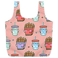 Cute Kawaii Food Seamless Pattern Full Print Recycle Bag (XL)