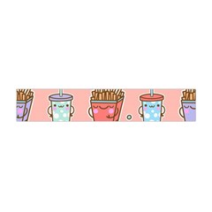 Cute Kawaii Food Seamless Pattern Flano Scarf (Mini)