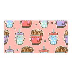 Cute Kawaii Food Seamless Pattern Satin Wrap