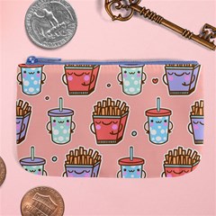 Cute Kawaii Food Seamless Pattern Large Coin Purse