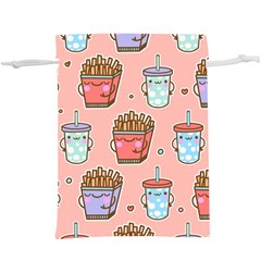 Cute Kawaii Food Seamless Pattern  Lightweight Drawstring Pouch (XL)