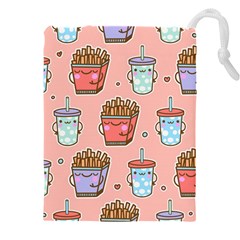 Cute Kawaii Food Seamless Pattern Drawstring Pouch (4XL)