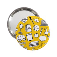 Pattern With Basketball Apple Paint Back School Illustration 2 25  Handbag Mirrors by Nexatart