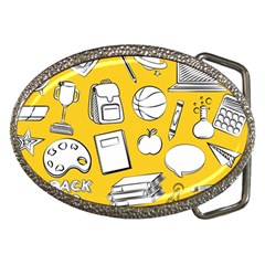 Pattern With Basketball Apple Paint Back School Illustration Belt Buckles by Nexatart