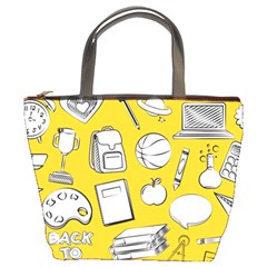 Pattern With Basketball Apple Paint Back School Illustration Bucket Bag by Nexatart