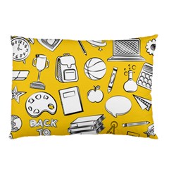 Pattern With Basketball Apple Paint Back School Illustration Pillow Case by Nexatart