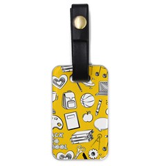 Pattern With Basketball Apple Paint Back School Illustration Luggage Tag (one Side) by Nexatart